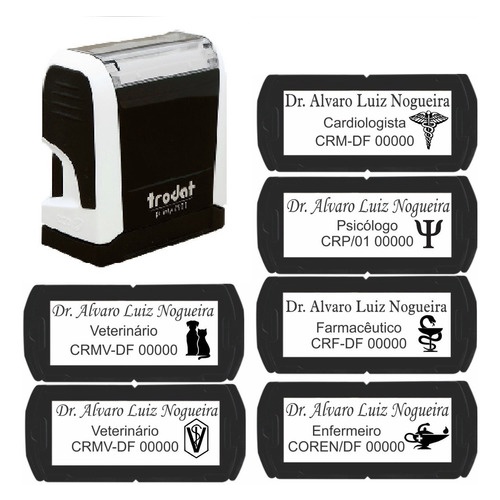 Carimbos Automático Profissionais - Modelos Nykon Power 302 - Med. 14x38mm em Oferta na Shopee