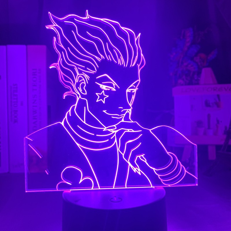 Anime Hunter X Hunter Hisoka Figure Luminária LED 3D Noturna Presente Luminária acrílico led 3d abajur