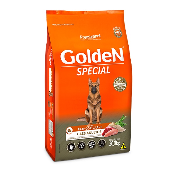 Ração Golden Special Cães Adultos Frango e Carne - 20Kg em Oferta na Shopee