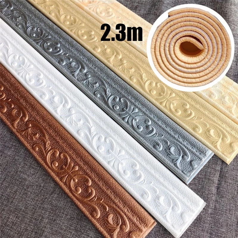 Fita De Espuma 3d Autocolante Para Parede / Faixa De Borda / À Prova De Poeira / Impermeável / Adesivo Para Rodapé / Tira / Papel De Parede / Diy