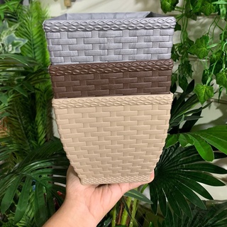 Vaso Cachepô Quadrado Rattan 2,1 litros