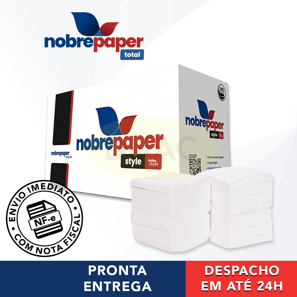 Papel Higiênico Interfolhado Folha Dupla Com 8 Mil Folhas Nobre