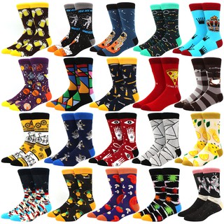 Novas Meias Masculinas Marca Diamond Ramen Astronauta Padrão Hip hop Frias Para Homens Inverno Engraçadas De Skate Longo Espesso Colorido