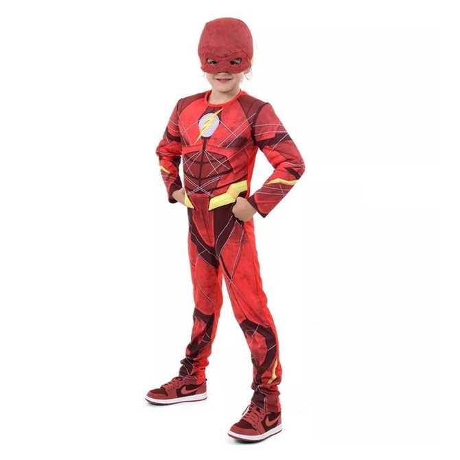 Fantasia The Flash Infantil Luxo Com Músculo Novo Filme Liga da Justiça