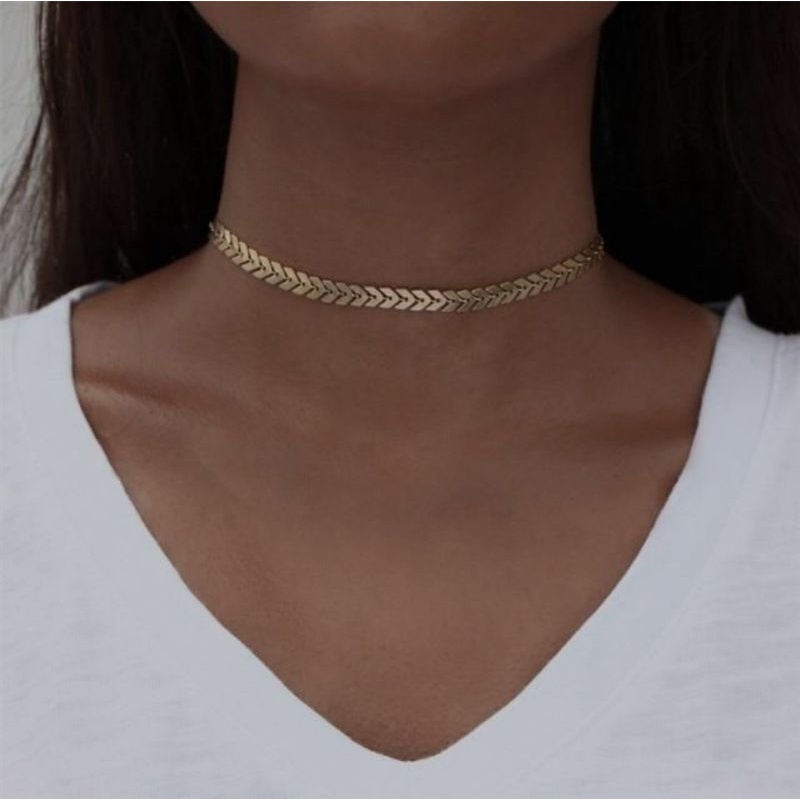 Colar Choker Escama de Peixe Folheado Ouro e Prata 18k Gargantilha Feminino Moda Blogueira