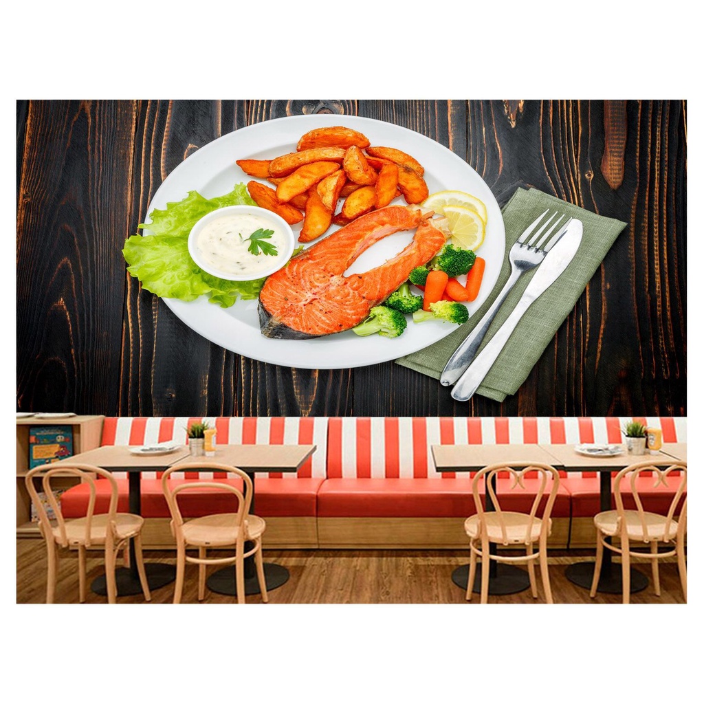 papel de parede Alimento Comida Almoço 3D m² AL217