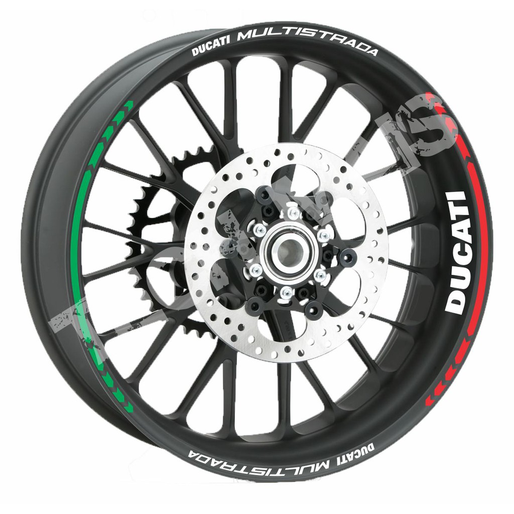 Kit Adesivo para Roda de Moto Refletivo DUCATI MULTISTRADA Direcional faixa fita.