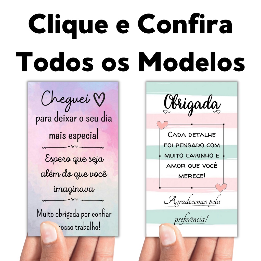 Cartão de Agradecimento ao Cliente Doce Personalizado 100un