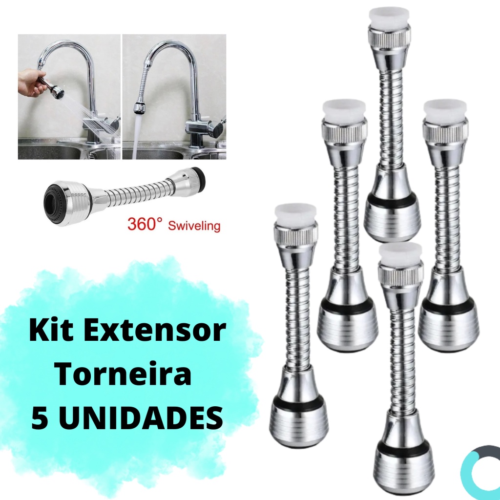 Bico Prolongador Torneira Chuveirinho Arejador Kit 5 Unid