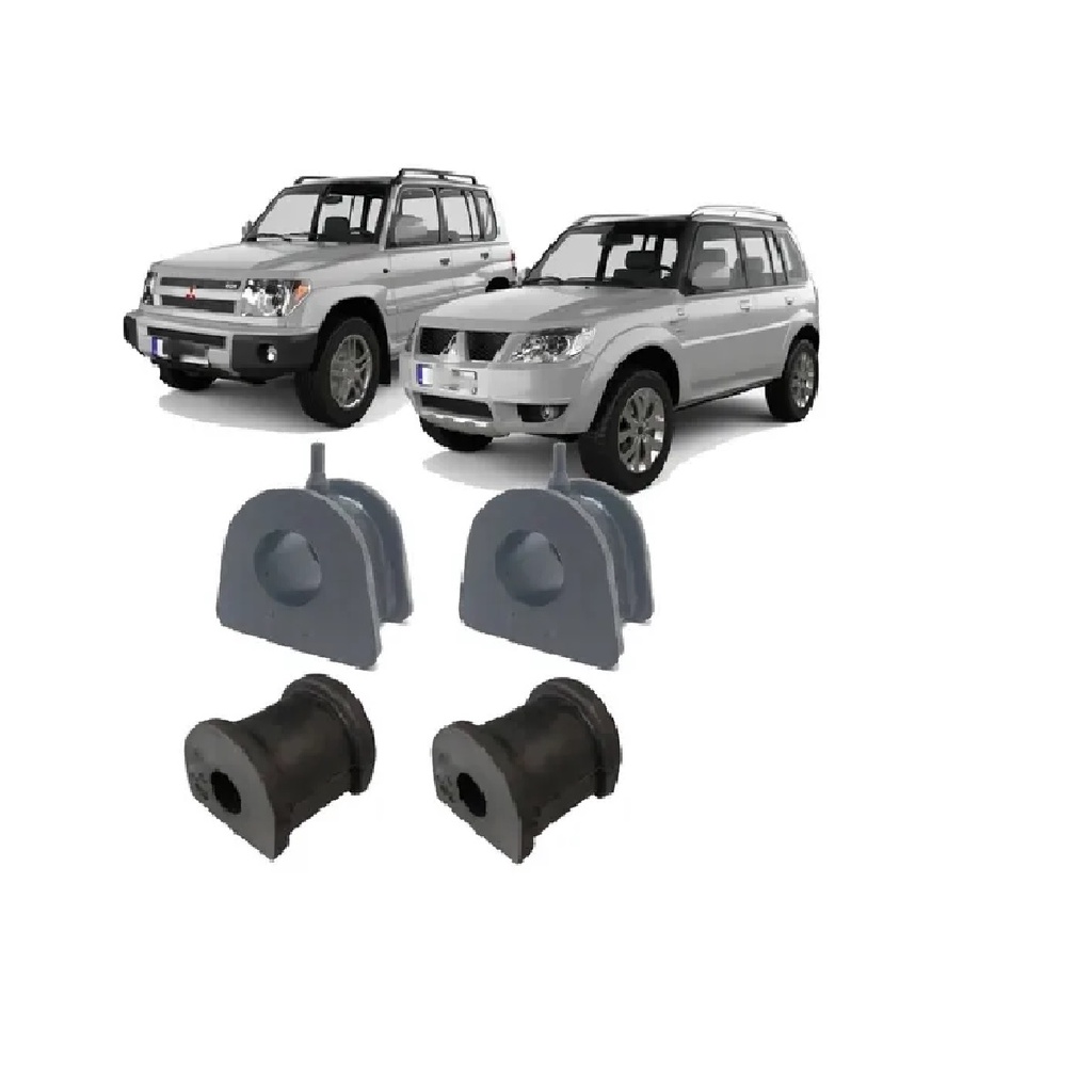 Kit Buchas Barra Estabilizadora Dianteira e Traseira Pajero TR4 e IO 2004 2005 2006 2007 A 2015