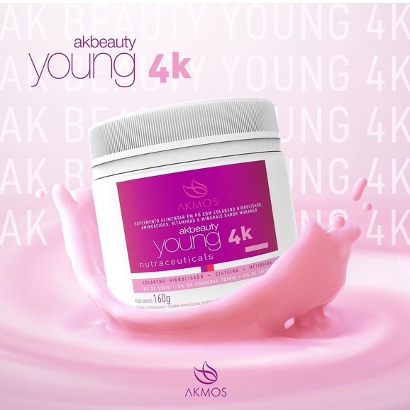 Young 4K Colágeno Suplemento Hidrolisado Verisol Em Pó Akmos 160g Ak Beauty