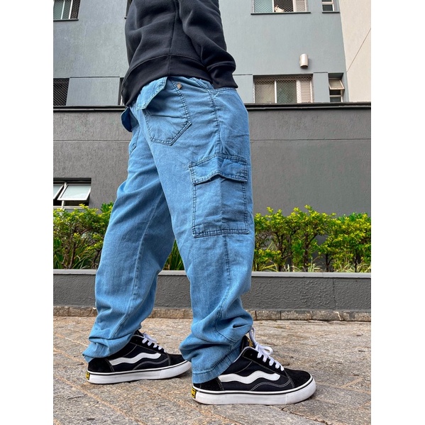 Calça jeans masculina store skatista