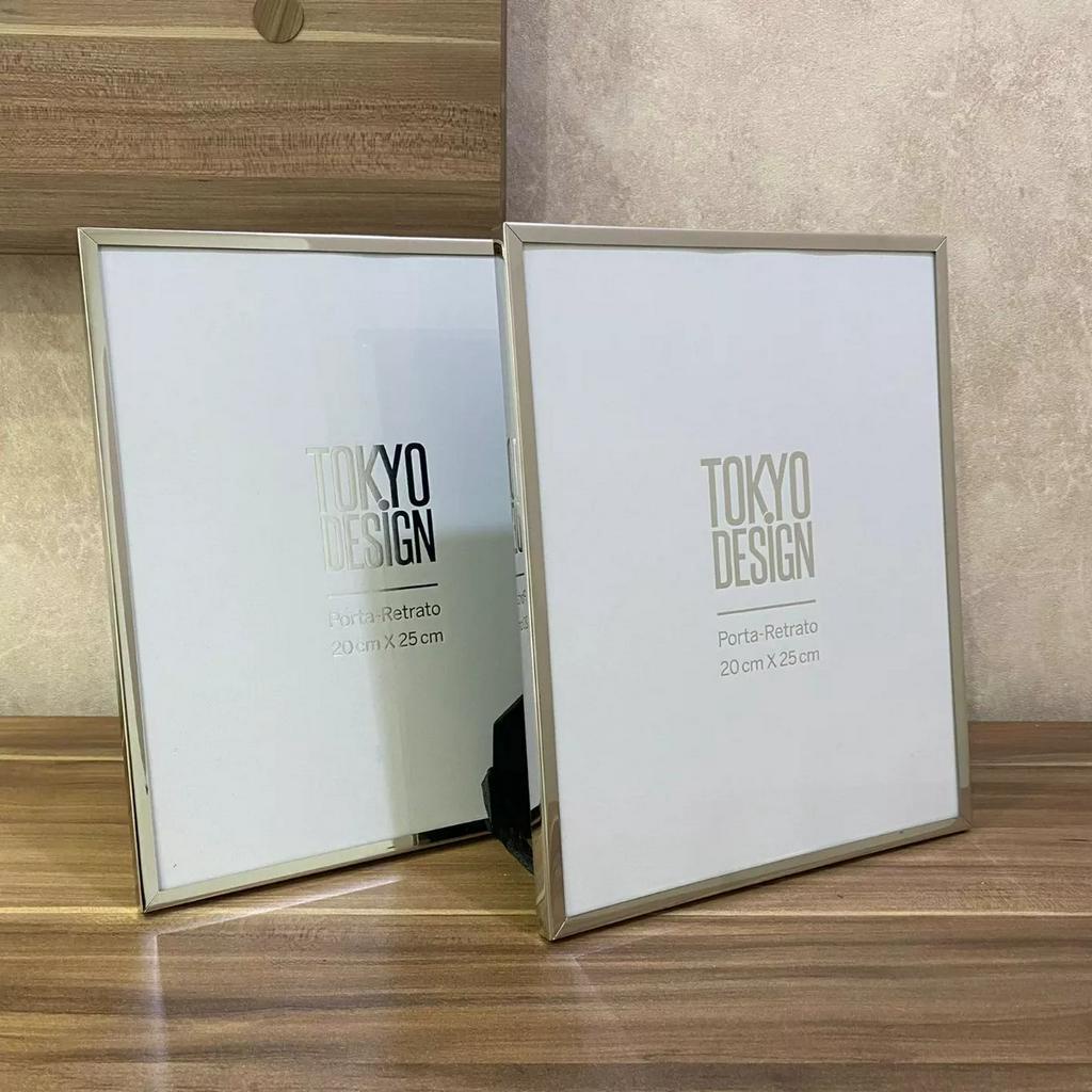 Kit 2 Porta Retratos 20x25 Aço Inox Moldura Prata/Rose/Gold/Grafite em Oferta na Shopee