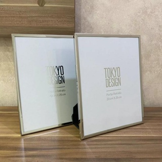 Kit 2 Porta Retratos 20x25 Aço Inox Moldura Prata/Rose/Gold/Grafite em Oferta na Shopee