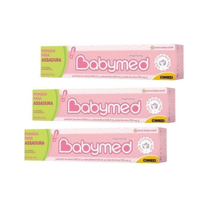 Kit 3 Pomada para Assaduras Infantil Babymed Menina 45 g