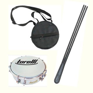 Tamborim Prof. Aço 10 Afinad + Baqueta Tripla + Capa Torelli Tt 408