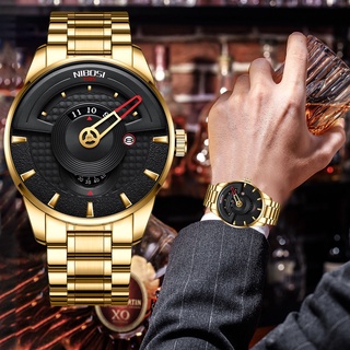 NIBOSI 2509 Marca De Topo Relógio De Luxo Moda casual Aço Inoxidável Dos Homens Quartzo À Prova D