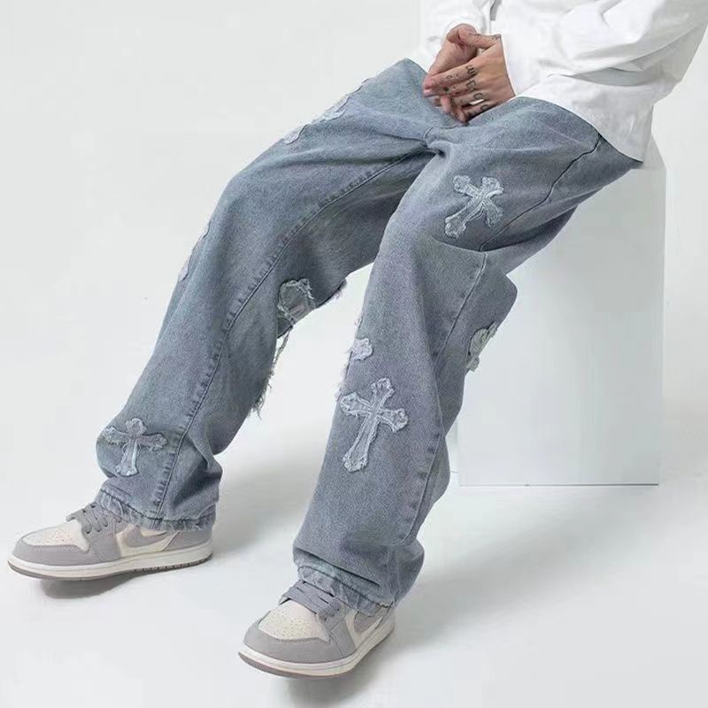 Streetwear Hip Hop Calça Jeans Baggy Para Homens Coreano Y2k Moda