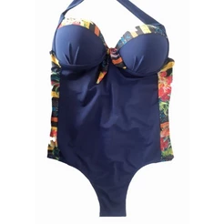 Maiô praia Plus size floral de bojo com Alça larga