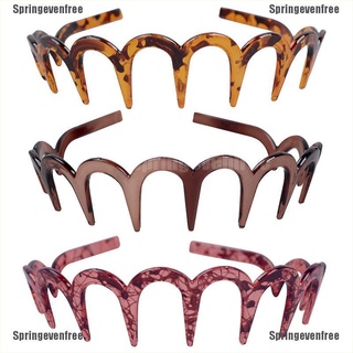 Spre 1X Mulheres Meninas Zig-Zag Faixa De Cabeça De Dente De Tubarão Plástico Onda Pentear Cabelo Hoop Headwear