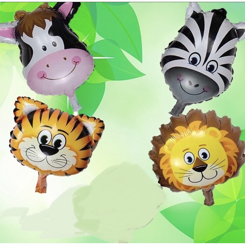 4 unid balão tema Safari - fazenda metalizado TAM 50 cm / modelo sortido