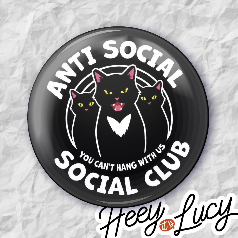 Botton Anti Social Club "you Can't Hang With Us" - Broche Alfinete 3,8 ou 4,4 cm