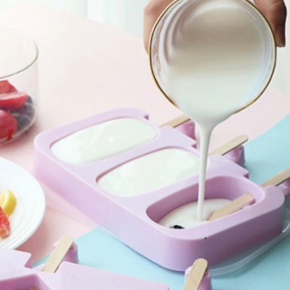 Forma Para Sorvete Picolé Silicone 3 Cavidades C/50 Palitos -Envio Rapido em Oferta na Shopee
