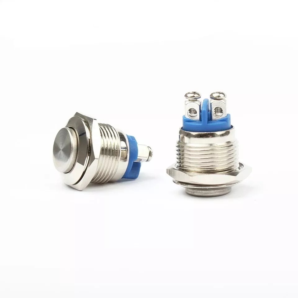 Botão Pulso Momentâneo High Head Start Push Button Inox Industrial 16mm