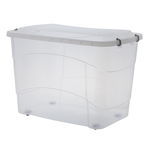 Super Caixa Organizadora 150L Transparente com Rodas e Travas – Paramount em Oferta na Shopee