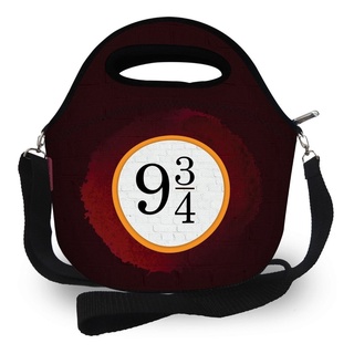 Lancheira Bolsa Térmica Neoprene Infantil Masculino Menino Menina 9 3/4 Harry Potter