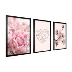 Quadros Decorativos 40x60 Flores Com Moldura Para Sala Quarto Floral