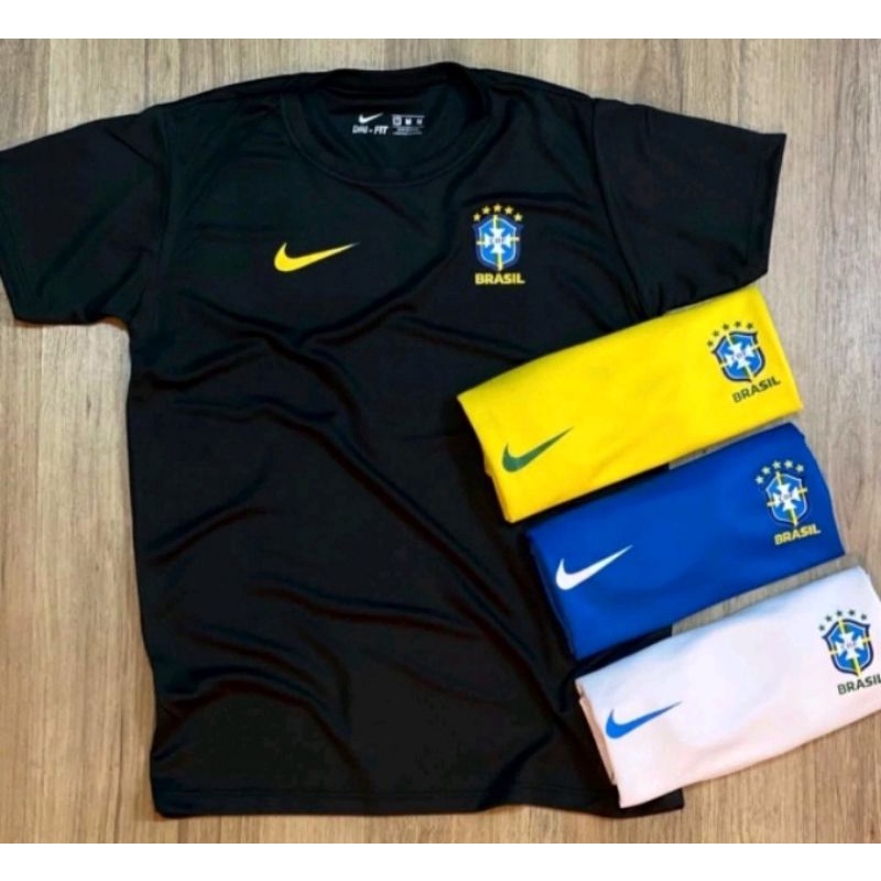 Camisa Brasil Seleção Brasileira com caixinha DRI-FIT P M G GG por R$29,99.