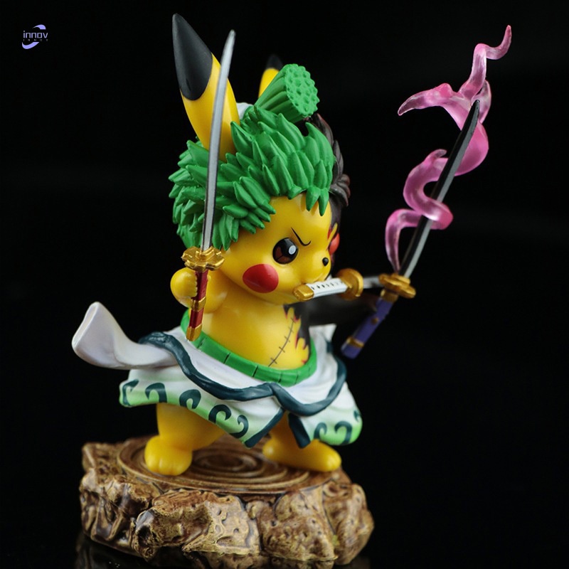 Brinquedo Modelo One Piece Pokemon Pikachu Cosplay Zoro Dos Desenhos Animados Anime Figuras Minifigre Colecionáveis Para Os Fãs Do Anime Japonês