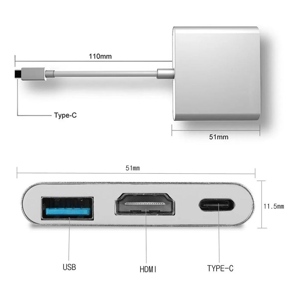 ADAPTADOR THUNDERBOLT USB 3.1 TIPO C 3.0 HDMI 4K IMAC MAC