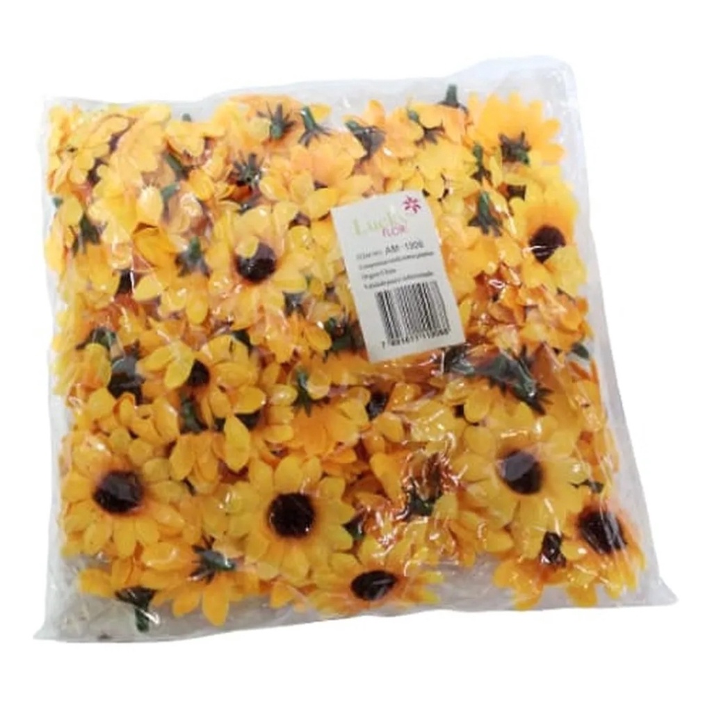 Flor De Mini Girassol Artificial Pacote Com 100 Flores em Oferta na Shopee