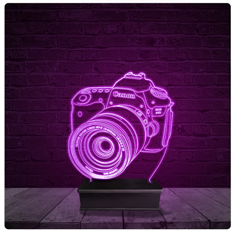 Luminária e Abajur Acrílico Led - Câmera Canon Fotografia