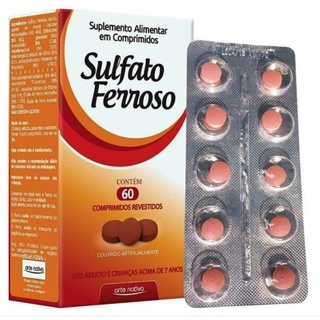 Sulfato Ferroso 40mg Suplemento Alimentar 60 Comprimidos