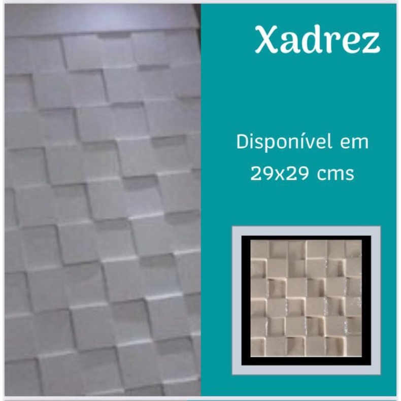 Molde Forma em Abs Virgem para gesso ou cimentício 3D (Xadrez 29x29cm)