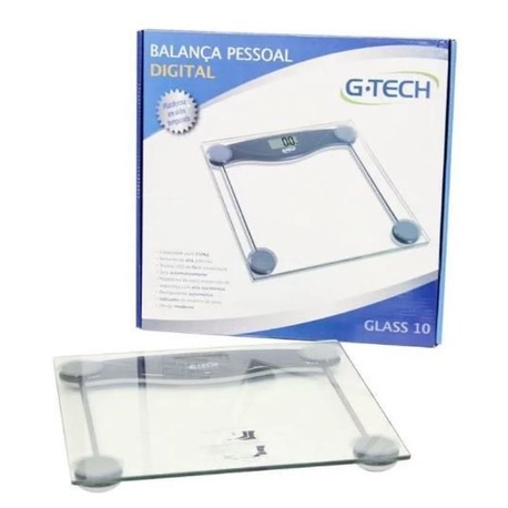 Balança Digital P/ Banheiro Transparente G-tech Glass 10