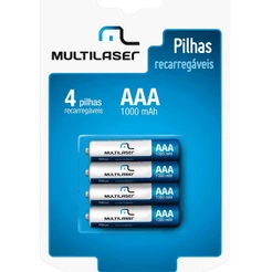 Pilhas Recarregáveis Multilaser Aaa 1000Mah 4 Uni. Cb050 1,2 V