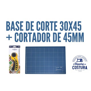 kit de patchwork ( base de corte 30x45 + cortador circular 45mm amarelo) costura criativa em Oferta na Shopee
