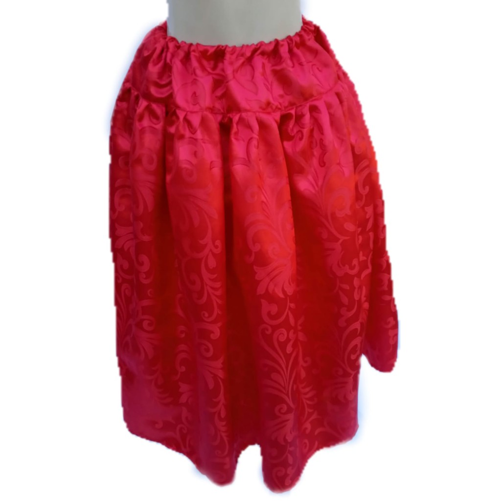 Saia de Cetim Brocado vermelho saia de cetim jacquard vermelha Umbanda e Candomblé