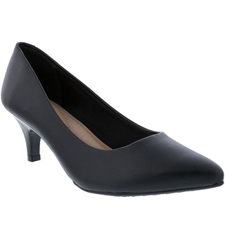Scarpin Beira Rio Conforto Salto Fino Preto