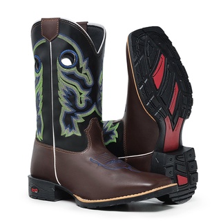 Bota Country Cano Longo Texana Masculina Rodeio Ramon Botas Bico Quadrado