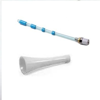 Corneta e Mangueira silicone azul para tornador branco