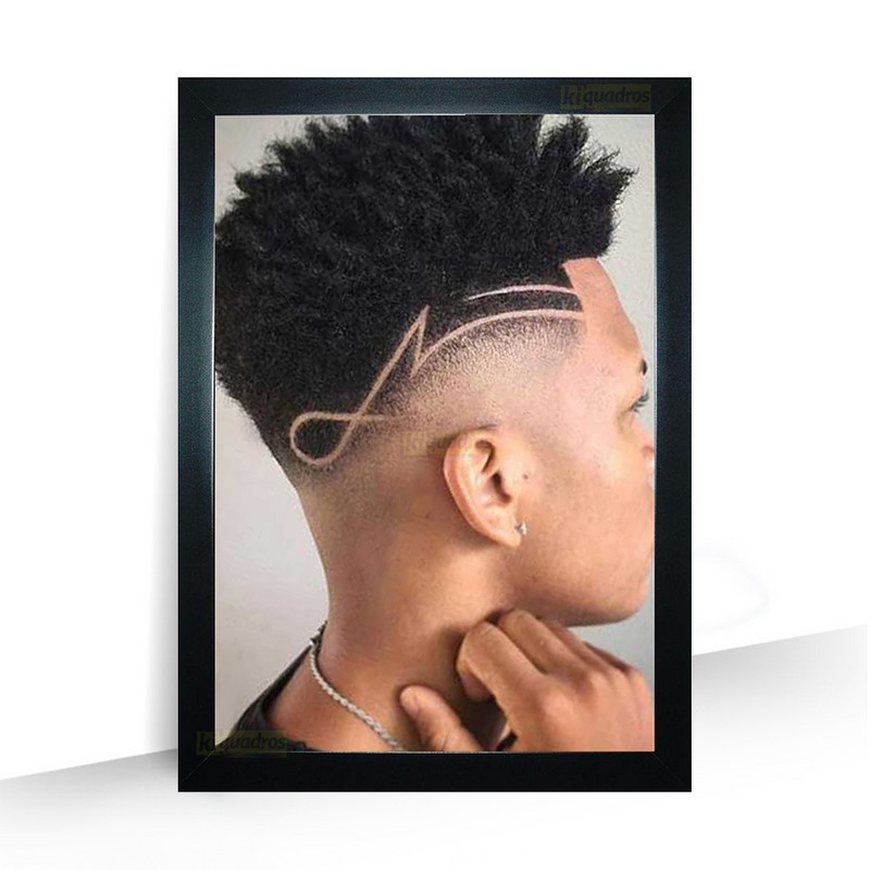 Quadro Disfarçado Nudred Barbershop Retrô c/ Moldura 32x44cm