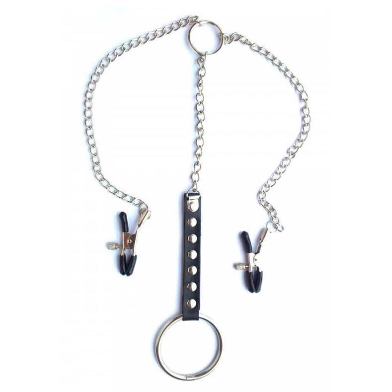 Grampos para Mamilos Masculino com Presilhas Ajustáveis, Anel Peniano e Corrente em Metal em Oferta na Shopee