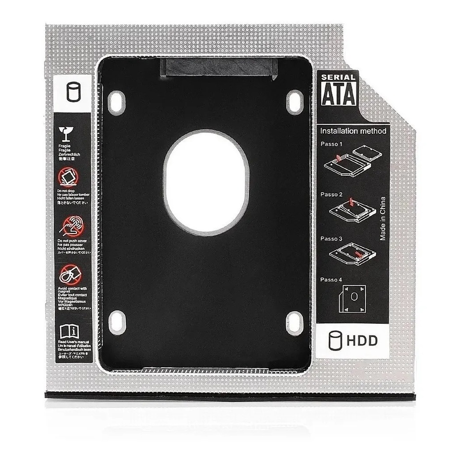 Caddy 12.7mm Hd Ssd Dvd Sata Adaptador Case Gaveta Notebook Drive Informática
