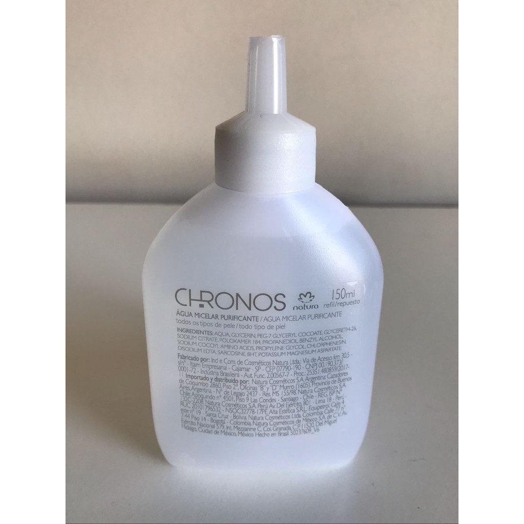 Água Micelar Purificante Chronos Natura - 150ml REFIL | Shopee Brasil