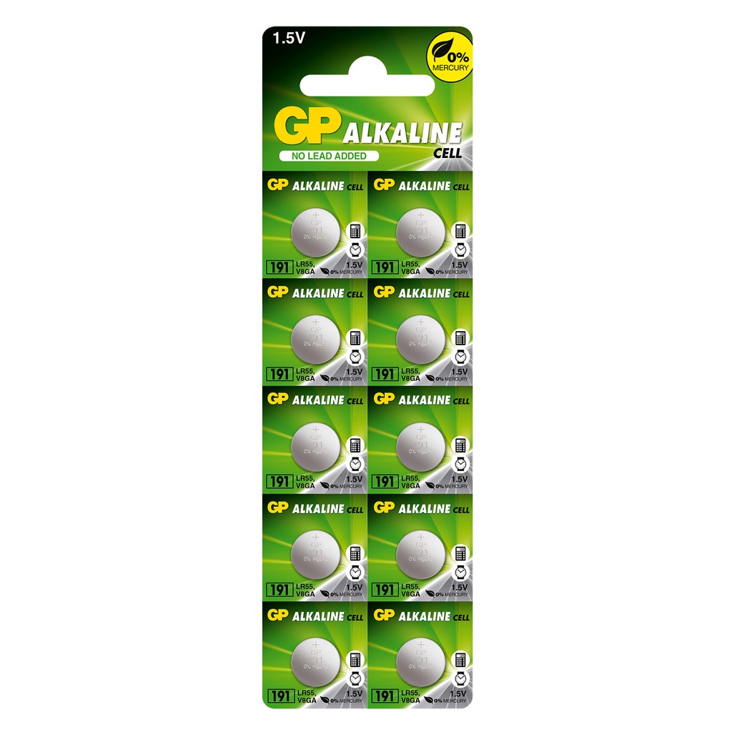 Pilha Alcalina LR1120 GP Super Bateria LR55 10 unidades